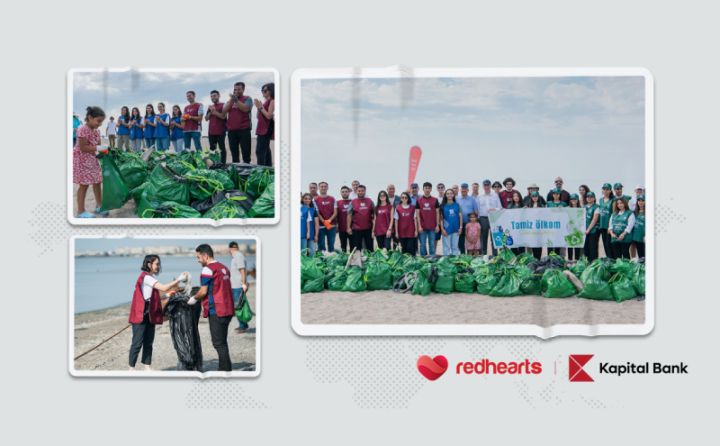 Kapital Bank və Qırmızı Ürəklərin iştirakı ilə Xəzərin Hövsan sahili tullantılardan təmizlənib