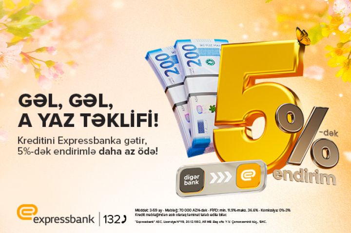 Bu kredit “gəl-gəl” deyir! – EXPRESSBANKDAN TƏKLİF
