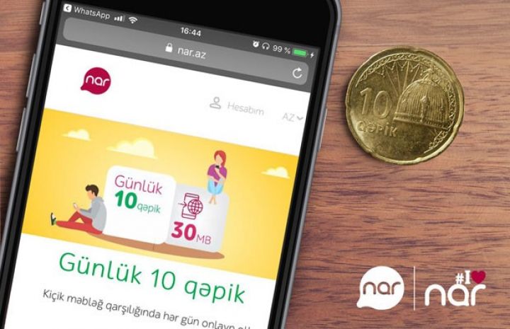 “Nar”-dan 10 qəpiyə günlük internet paketi təklifi
