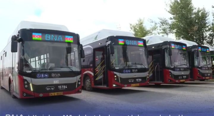 115 ədəd yeni avtobusun ilk partiyası Bakıya gətirilib